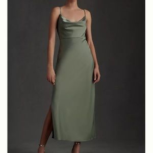BHLDN Cali Satin Cowl-Neck Midi Slip Dress - new with tags, never worn size 8